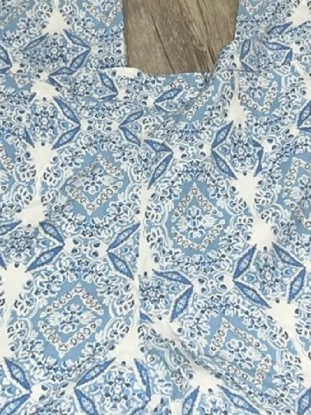 Side Zip Coastal Beach Pants Boating Vacation resort   blue paisley palazzo pant